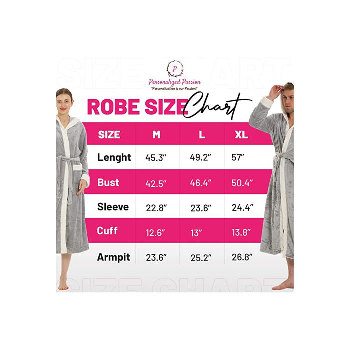 Personalized Passion Personalized Hooded Plush Robes WomenMen Custom